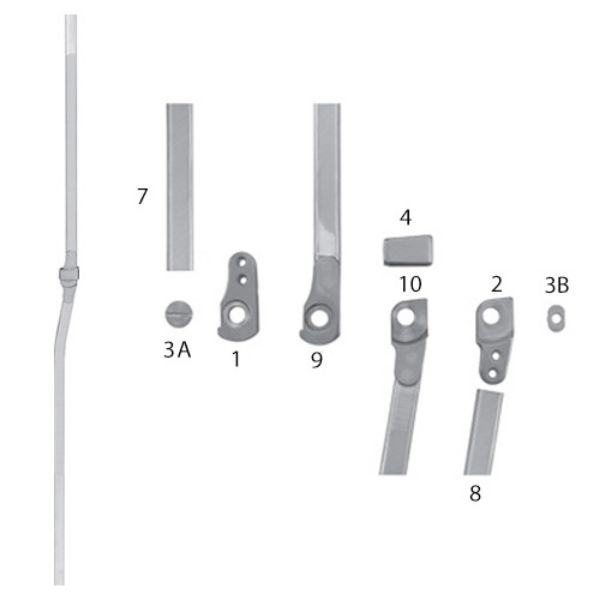 Image de Ferrures de genou verrou coulisseau sans protrusion ACIER