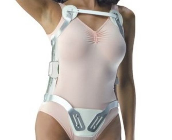 Image de Corset d'hyperextension préfabriqué  avec 2 appuis sousclaviculaires rallonges + fermeture rapide 